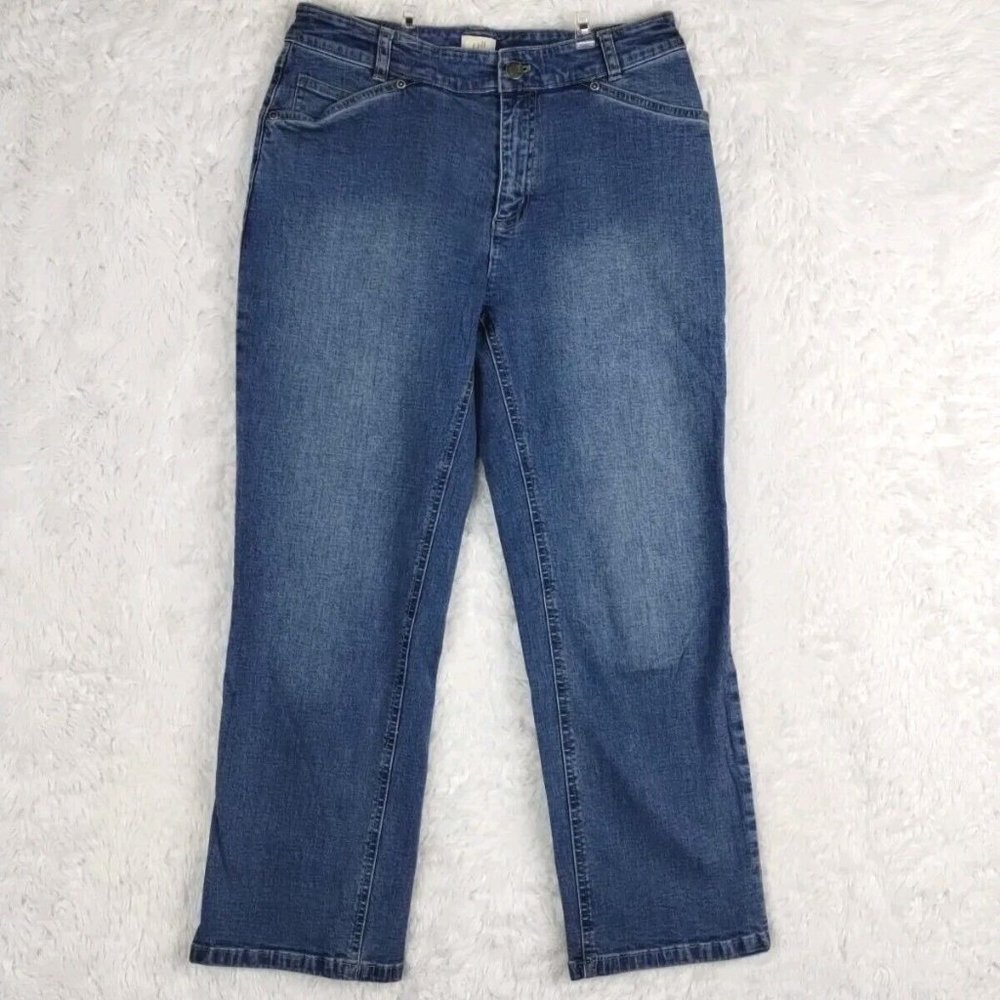 Vintage J.Jill Womens Jeans Capri Blue Denim Medium Wash Mid Rise Stretch 4